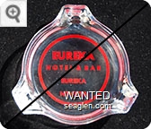 Eureka Hotel & Bar, Eureka, Nevada - Red imprint Glass Ashtray