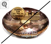 Exchange Club, Saloon - Gambling - Hotel, The Old Bar On The Corner, Beatty, Nevada, PH. 5 - Black imprint Metal Ashtray
