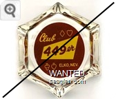 Club 449'er, Elko Nevada - Yellow on red imprint Glass Ashtray