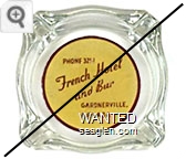Phone 3251, French Hotel and Bar, Gardnerville, Nevada - Brown on yellow imprint Glass Ashtray