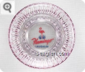 Flamingo Laughlin - Pink and blue imprint Glass Ashtray