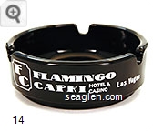 Flamingo Capri, Hotel & Casino, Las Vegas 3535 Las Vegas Blvd. So. (In the Heart of the Strip) Las Vegas, Nevada 702-735-4333, featuring Shangri-La the most beautiful pool in Las Vegas - White imprint Glass Ashtray