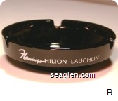 Flamingo Hilton Laughlin - White imprint Glass Ashtray