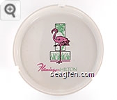Flamingo Hilton, Las Vegas - Pink,green and black imprint Porcelain Ashtray