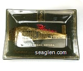 Flamingo, Las Vegas, Nevada, Fabulous . . . . . . And Friendly Too. - Red and gold imprint Glass Ashtray