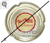 Flamingo Hilton Hotel, Las Vegas - Red on white imprint Glass Ashtray