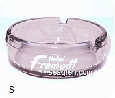 Hotel Fremont, Las Vegas, Nevada - White imprint Glass Ashtray