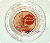 Hotel Fremont, downtown las vegas, nevada - Brown on yellow imprint Glass Ashtray