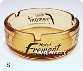 Hotel Fremont, Las Vegas, Nevada - Black imprint Glass Ashtray
