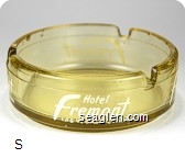 Hotel Fremont, Las Vegas, Nevada - White imprint Glass Ashtray