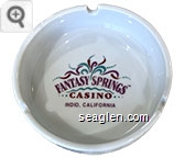 Fantasy Springs Casino, Indio, California - Maroon and green imprint Porcelain Ashtray