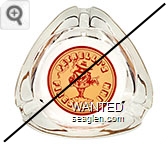 Petrelli's Fireside Inn - Red on yellow imprint Glass Ashtray
