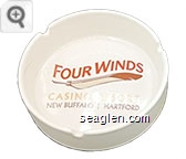 Four Winds Casino Resort, New Buffalo, Hartford - Red and yellow imprint Porcelain Ashtray