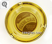 ''Rich'' Drake's Gem Bar, 200 Bridge St., Winnemucca, Nevada - Brown on yellow imprint Glass Ashtray