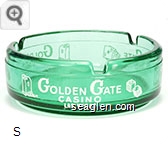Golden Gate Casino, Las Vegas - White imprint Glass Ashtray