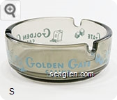 Golden Gate Casino, Las Vegas - Blue imprint Glass Ashtray