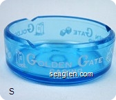 Golden Gate Casino, Las Vegas - White imprint Glass Ashtray