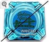 Golden Gate Casino, No. 1 Fremont St., Downtown, Las Vegas, Nevada - Black on white imprint Glass Ashtray