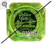 Golden Gate Casino, No. 1 Fremont St., Downtown, Las Vegas, Nevada - White on black imprint Glass Ashtray