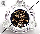 Take Hiway 50 to Lake Tahoe and George's Gateway Club, Stateline, Nevada - Yellow on blue imprint Glass Ashtray