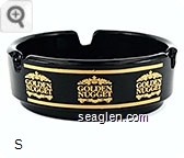 Golden Nugget - Gold imprint Glass Ashtray