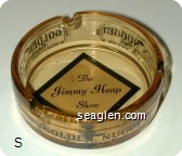 Golden Nugget, Gambling Hall, Downtown Las Vegas (Paper Decal on bottom: The Jimmy Heap Show) - Black imprint Glass Ashtray