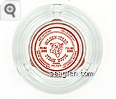 Rex Littleton, Chuck Hensley, Golden Steer Steak House, Prime Ribs, Italian Food, Phone 384-4470, 308 W. Sahara Ave., Las Vegas, Nevada - Red imprint Glass Ashtray