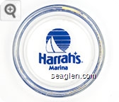 Harrah's Marina - Blue imprint Glass Ashtray