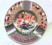 Harrah's Club, Reno/Lake Tahoe, ''I hit the jackpot'' - Multicolor imprint Metal Ashtray