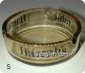 Harrah's, Reno and Lake Tahoe - Black imprint Glass Ashtray
