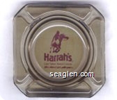 Harrah's, Lake Tahoe Resort Casino, Here's where it starts gettin' good ... - Brown on beige imprint Glass Ashtray