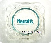 Harrah's, Casino Hotels - Green imprint Glass Ashtray