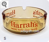 Harrah's, Reno and Lake Tahoe - Orange imprint Glass Ashtray