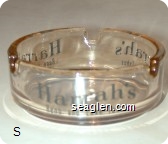Harrah's, Reno and Lake Tahoe - Black imprint Glass Ashtray