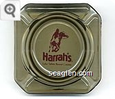 Harrah's, Lake Tahoe Resort Casino. - Brown on beige imprint Glass Ashtray