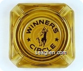 Winners Circle - Brown on white imprint Glass Ashtray