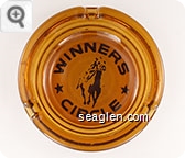 Winners Circle - Brown on white imprint Glass Ashtray