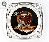 Harvey's Wagon Wheel South Shore . Lake Tahoe, Stateline, Nevada - Multicolor imprint Glass Ashtray