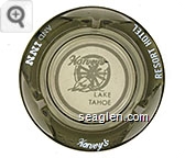 Harvey's Resort Hotel and Inn, Harvey's Lake Tahoe - White imprint Glass Ashtray