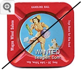 Wagon Wheel Saloon, Gambling Hall, Sage Room For Fine Food, Hwy. 50 - Lake Tahoe, Nev., Help Wanted - White imprint Metal Ashtray