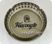 Harvey's Hotel * Inn, Casinos - Black imprint Glass Ashtray