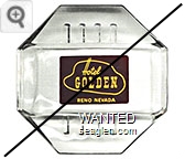 Hotel Golden, Reno Nevada - Yellow on brown imprint Glass Ashtray