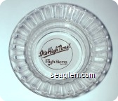 It's High Time, Del Webb's High Sierra, Hotel/Casino - Brown on white imprint Glass Ashtray
