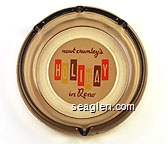 newt crumley's Holiday in Reno - Orange, yellow and brown on white imprint Glass Ashtray