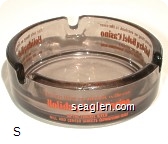 ''The only thing we overlook is the river'', Holiday Hotel / Casino, On the Truckee River, Mill and Center Streets Downtown Reno - Orange imprint Glass Ashtray