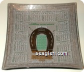 A Million Good Wishes For 1974, Binion's Horseshoe Club, Downtown Las Vegas - Gold, white and green imprint Glass Ashtray