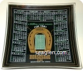 A Million Good Wishes For 1981, Binion's Horseshoe Club, Downtown Las Vegas - Gold, white and green imprint Glass Ashtray