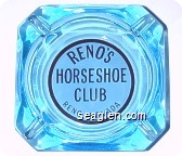 Reno's Horseshoe Club, Reno, Nevada - Red on white imprint Glass Ashtray