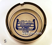 Home of the World's Largest Horseshoe, Reno's Horseshoe Club - Blue imprint Glass Ashtray