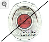 Good Luck, I Saw $1,000,000 in cash! At Binion's Horseshoe, Downtown Las Vegas - Black on red imprint Glass Ashtray